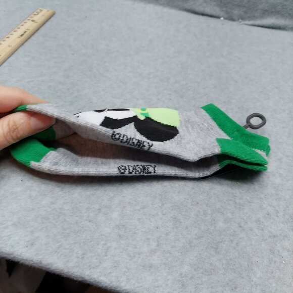 Disney Mickey Mouse Saint Patty Ankle Socks Gray & Green Fits Shoe Sizes 4-10 - Picture 5 of 5